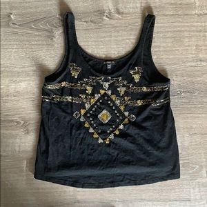 Sequin cropped tank top
